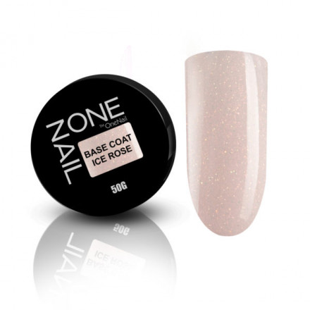 ONE NAIL   База камуфлирующая жесткая  c шиммером  Base   ICE ROSE  (шайба)   50мл