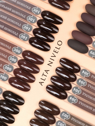 ALTA NIVELO   #300 ГОРЬКИЙ ШОКОЛАД   10мл   Гель-лак