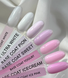 ONE NAIL   База камуфлирующая эластичная  (легкие в снятии)  Base   WHITE  (шайба)   30мл