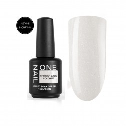 ONE NAIL   База камуфлирующая эластичная c шиммером  (легкие в снятии)  Base  SHIMMER   COCONUT   15мл