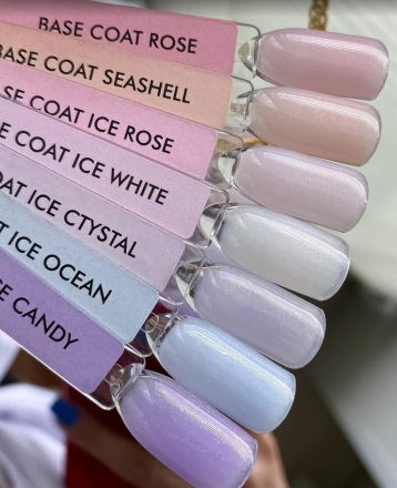 ONE NAIL   База камуфлирующая жесткая  c шиммером  Base   ICE WHITE  (шайба)   50мл