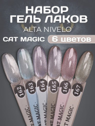 ALTA NIVELO   НАБОР   Гель-лаки кошачий глаз   10мл   CAT MAGIC   #162-167